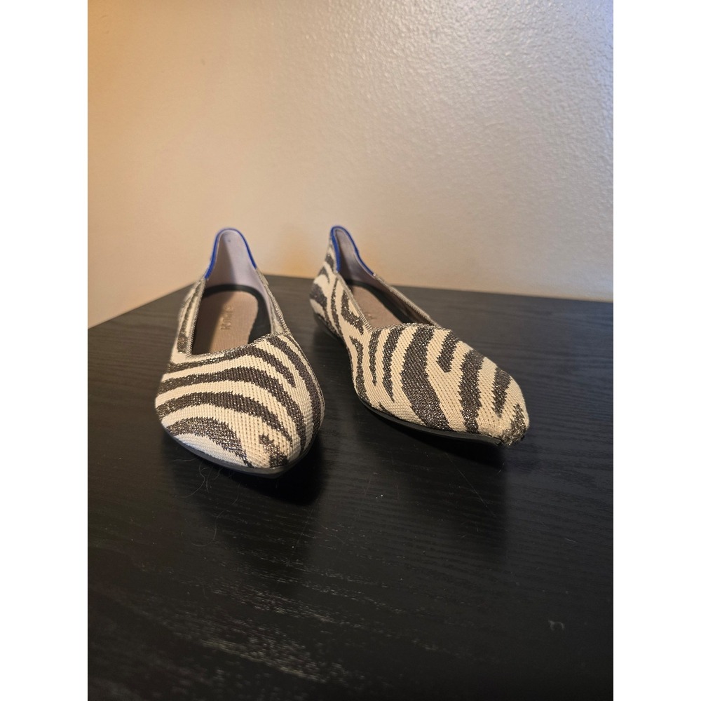 Rothy's The Point flats in Zebra pattern women's size 9.5